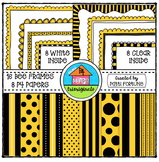 Bee Frames and P4 Paper {P4 Clips Trioriginals Digital Clip Art}