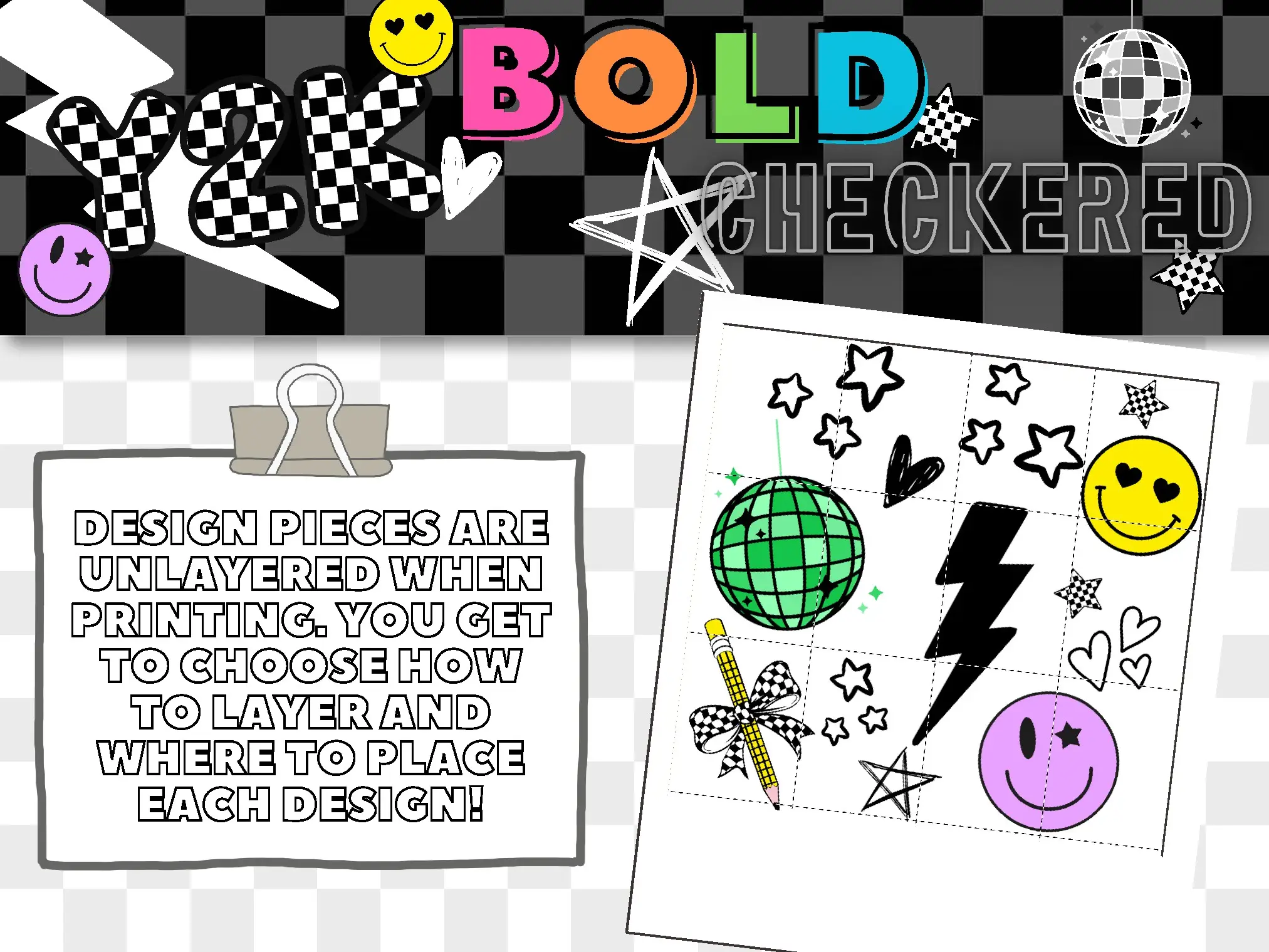 Y2K BOLD CHECKERED - Back to School Bulletin Boards
