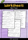 Mark Twain | Worksheets with Questions + Answers | English
