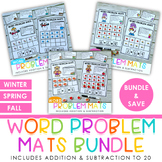 Word Problem Mats with Ten Frames - Addition and Subtraction Within 10 and 20