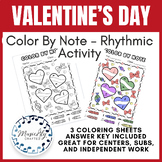 Valentine's Day Color By Note Music Activity