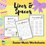 Lines and Spaces - Easter Music Worksheets