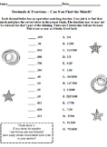 Decimals and Fractions Matches 1 & 2 PLUS Dividing Fractions with A TWIST