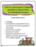4.OA.A.3 - Solve Word Problems Using Four Operations, Including Remainders