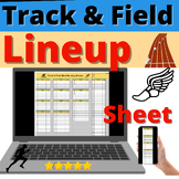 Track and Field Lineup Sheet Player Event Spreadsheet