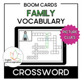 Family Crossword Puzzle | ESL Vocabulary & Spelling | Boom Cards