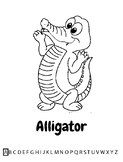 Zoo Animals Alphabet Coloring Pages+Numbers and Shapes Names
