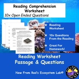 Coastal Runoff in Impacts on Marine Ecosystems Reading Worksheet EDITABLE