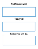 Morning Notebook/Bulletin Board for Calendar Concepts
