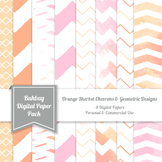 Orange Sherbet Digital Paper Pack - 12x12 - High Resolution .JP