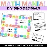 Dividing Decimals by Decimals Worksheet 5th Grade Math Game Centers Activity
