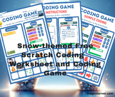 Scratch Coding Worksheets and Coding Game, Snow, winter themed