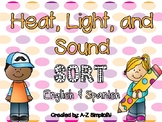 UPDATED Heat, Light, and Sound Energy SORT! English & Spanish