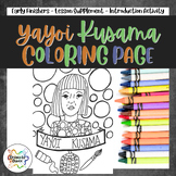 Yayoi Kusama Art History Printable Coloring Sheet/Coloring Page