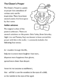 The Clown's Prayer Handout