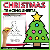 Christmas Tracing Sheets, Holiday Christmas Fine Motor Tracing Worksheets