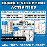 ABA Verbal Behavior Worksheets Book for SPED, SLP Independent Work BUNDLE