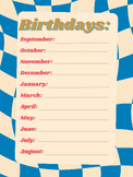 Birthday Chart