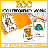 Zoo Animals High Frequency Reading Fluency Heart Words Game Literacy Activity