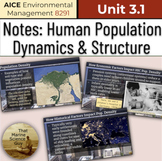AICE Environmental | Notes 3.1 Human Population Dynamics & Structure w/Self Grad