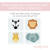 Play Dough Activity Mats - Savanna Animals