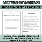 The Nature of Science Student Worksheet | Law, Theory, Variables, Control