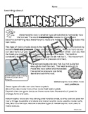 Metamorphic Rock Reading Comprehension