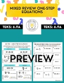 Mixed One-Step Equation Worksheet & Guided Notes 6.9 (A)