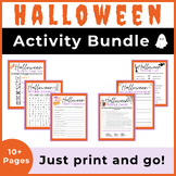 October Halloween Activities Bundle Elementary