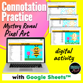 Connotation Practice | ELA Mystery Reveal Picture Pixel Art Puzzle with Sheets?