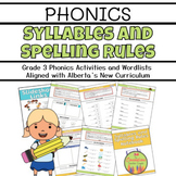New Alberta Curriculum Grade 3 Syllables and Spelling Rules Unit