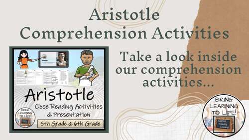Aristotle Close Reading Comprehension Activities | 5th Grade & 6th Grade