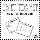 Math Exit Slips Blank Template