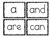 Kindergarten Word Wall Words, Black Dots