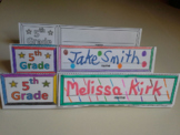 Back to School Fifth Grade Name Cards