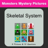 Skeletal System - Science Quiz & Mystery Pictures / Color By Answer - Monsters