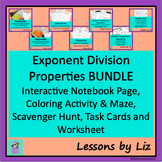 BUNDLE - Division Exponent Properties - Multiple Activities