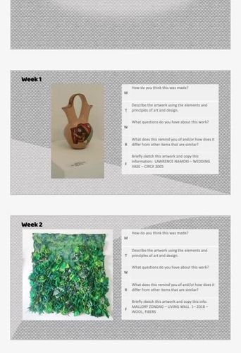 Art History Bell Ringers - CRAFTS. 45 daily inquiry based prompts for art class