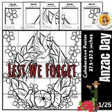 Anzac Day Art Poppy Wreath Bulletin Board Lest We Forget Collaborative Poster