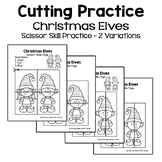Christmas Elves Scissor Skill Cutting Practice - 2 Variations