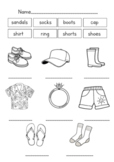 Clothes vocabularies Worskeet