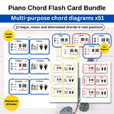 Piano Chord Multi-Purpose Flash Card Diagram Bundle