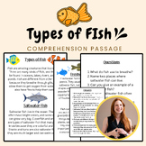 Types of Fish-Comprehension Passage-Activity Worksheet-Grade 3