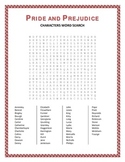 Pride and Prejudice characters word search puzzle