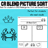 CR Blends Picture Sort Worksheet - NO PREP for SPED, K - Second Grade