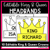 Editable King and Queen Crowns/Headbands/Hats Â¨C Set of 20