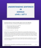 Understanding Sentences in Google: Level 1 Set 5