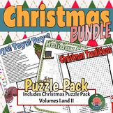 Christmas Crossword and Word Search Puzzle Pack BUNDLE (PDF)