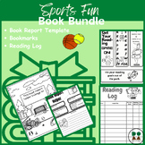 Book Report Template, Bookmarks, & Reading Log (Sports Fun)-coloring pgs