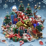 Christmas Digital Paper, Holiday Seasonal, Cute, Boys, Kids